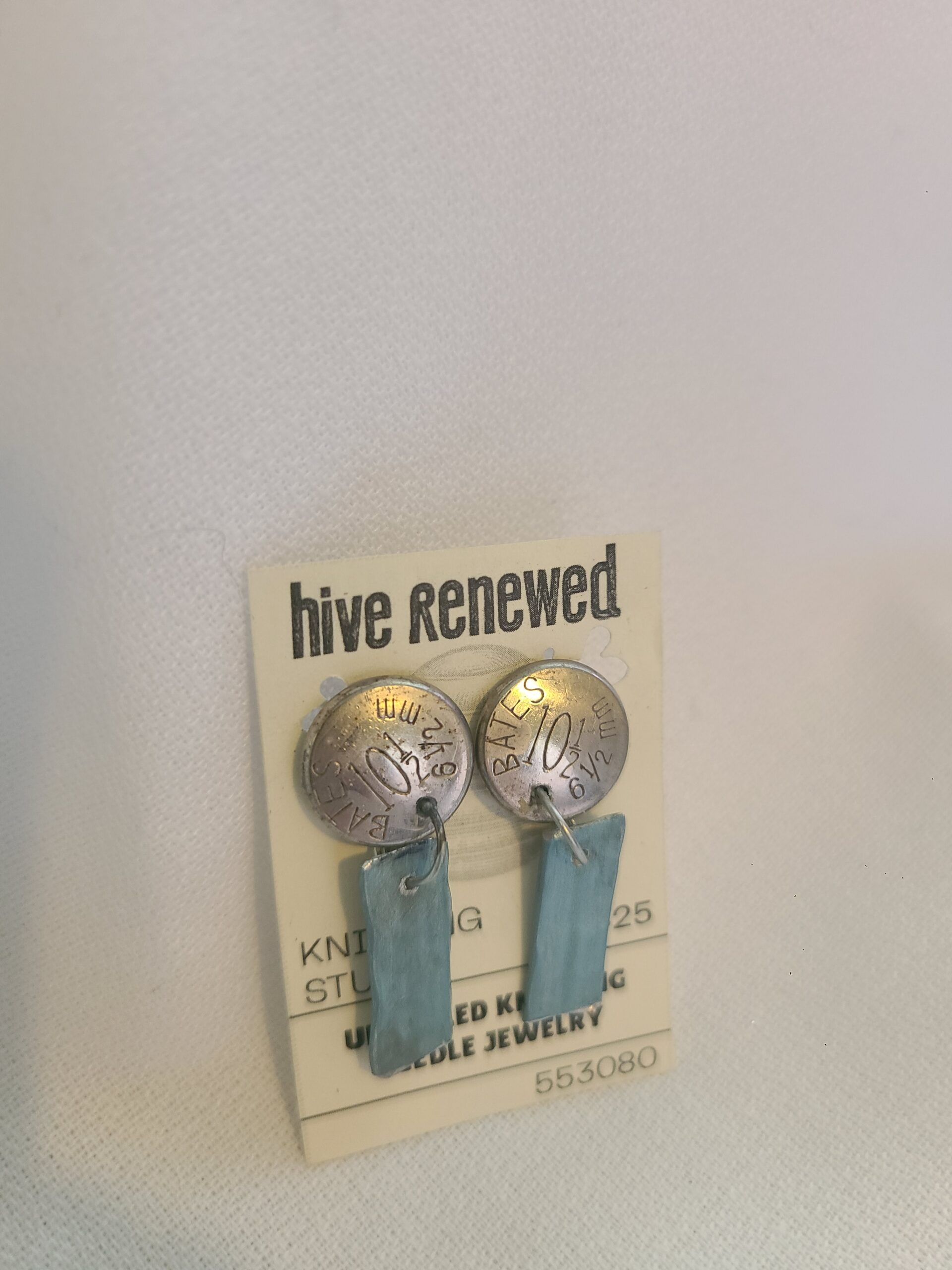 Knitting Needle Stud Dangle Earrings