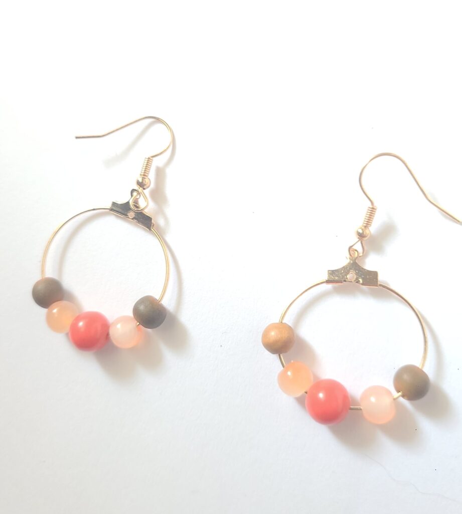 Circle Dangle Earring - Light Orange