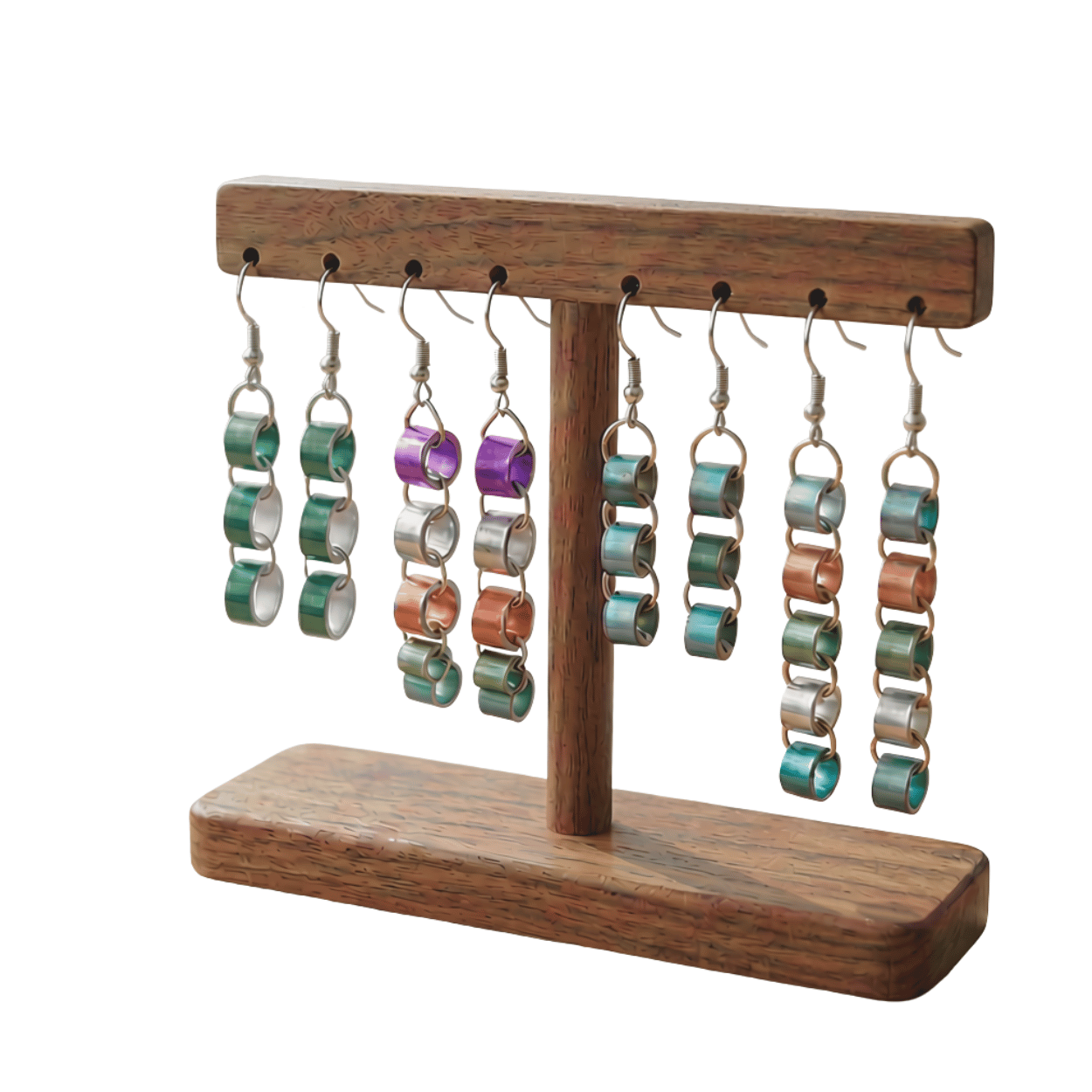 Knitting Needle Circular Connection Earrings